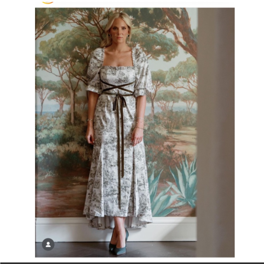 ANTONIO MELANI Black and White Floral Dress